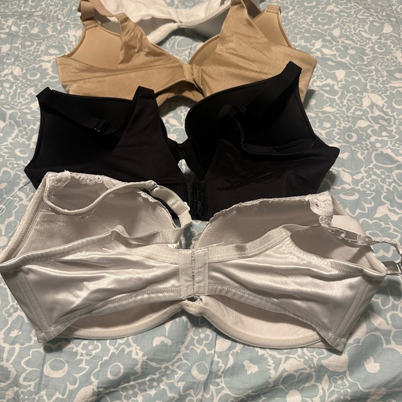 Cacique Lace and Satin Bra Trio - Black, Gold, White - Picture 7 of 11